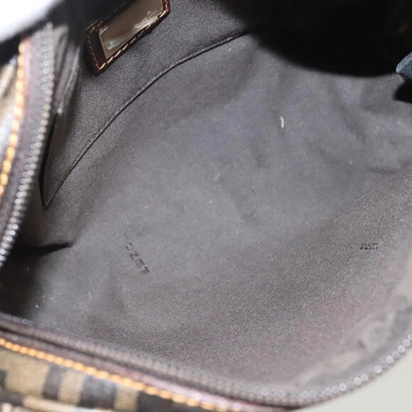 FENDI Zucca Canvas Zucchino Canvas Hand Bag 2way Brown Black beige - Picture 10 of 16